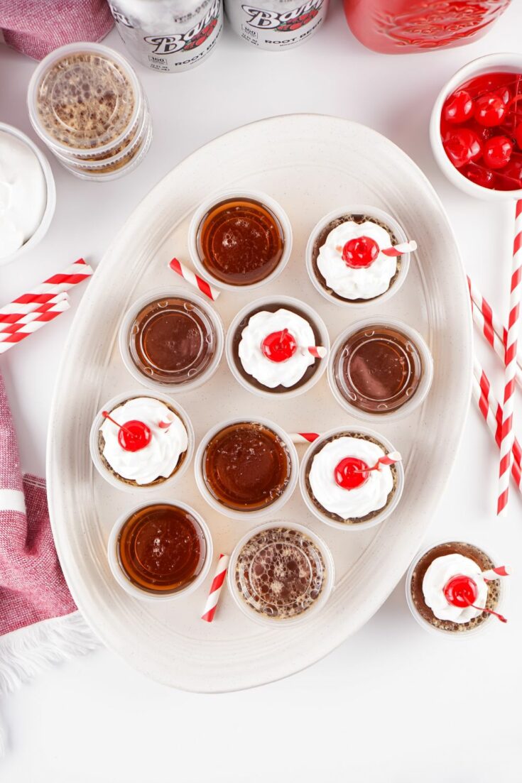 Root beer float jello shots