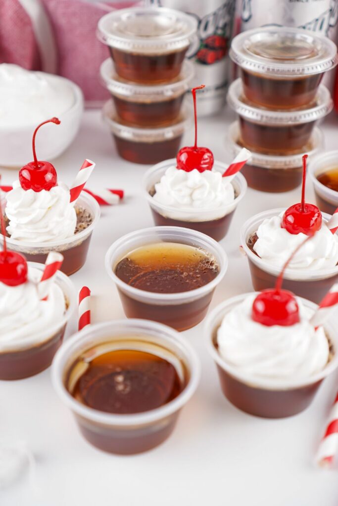 Root beer float jello shots