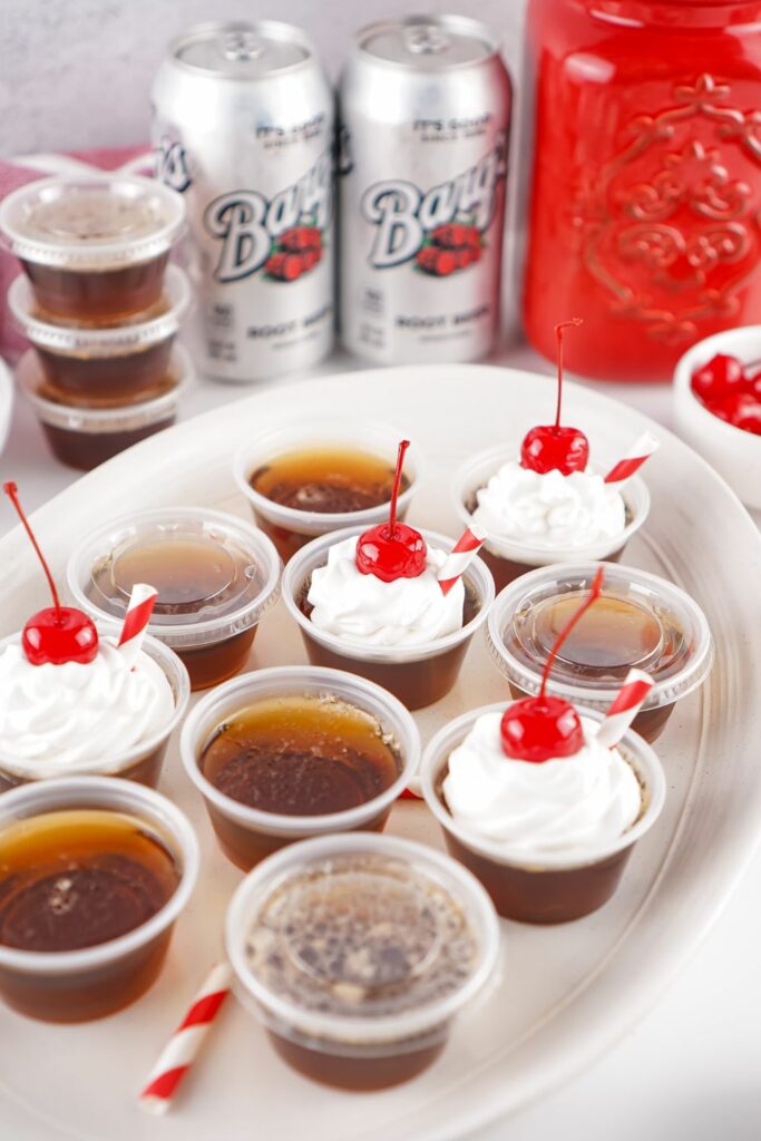 Root beer jelly shots